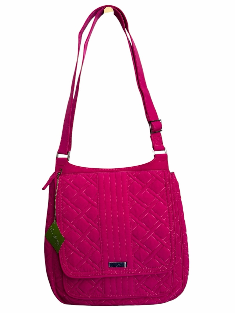 Vera Bradley Fuchsia Quilted Shoulder Bag with Adjustable Strap